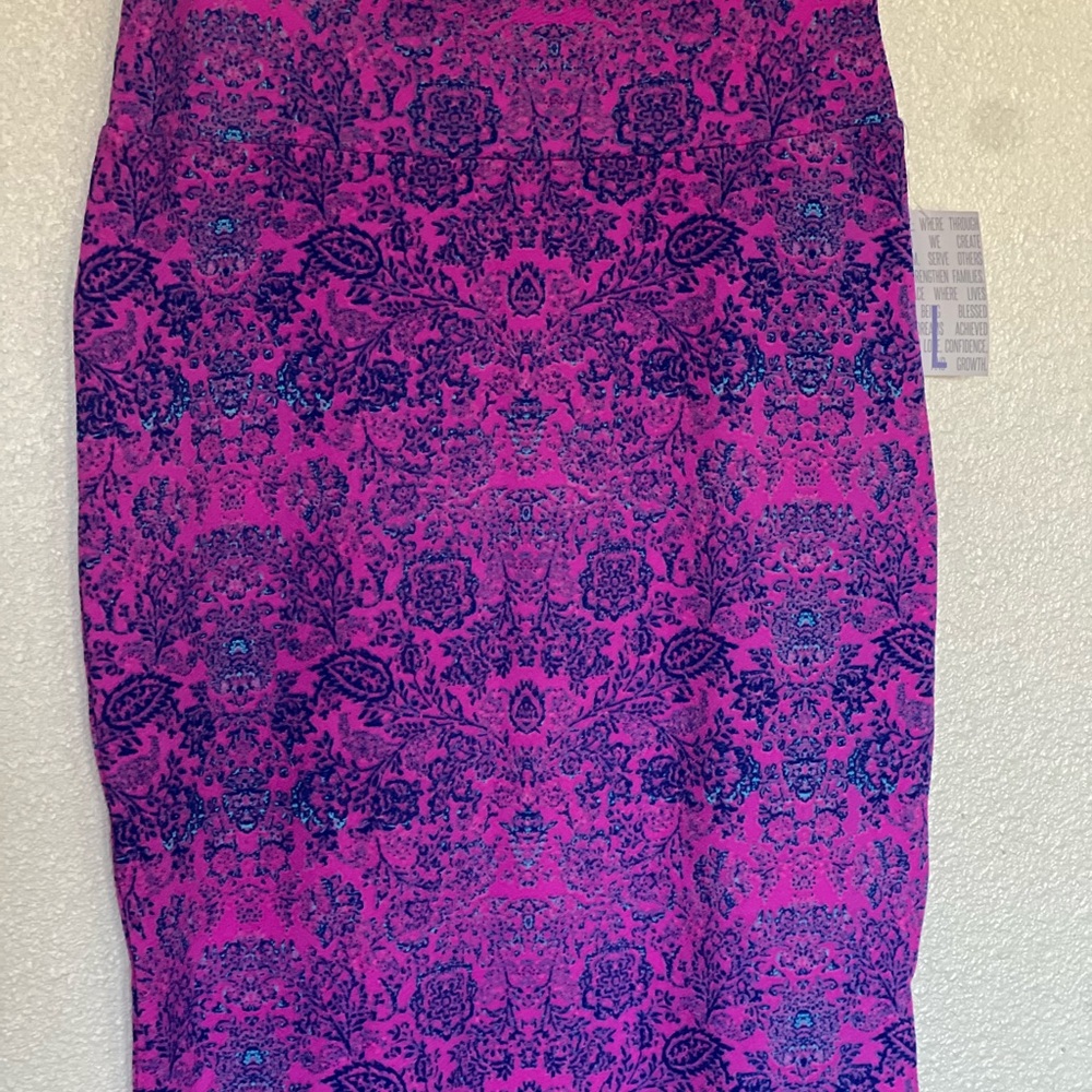 Vibrant Pink and Blue Patterned Skirt